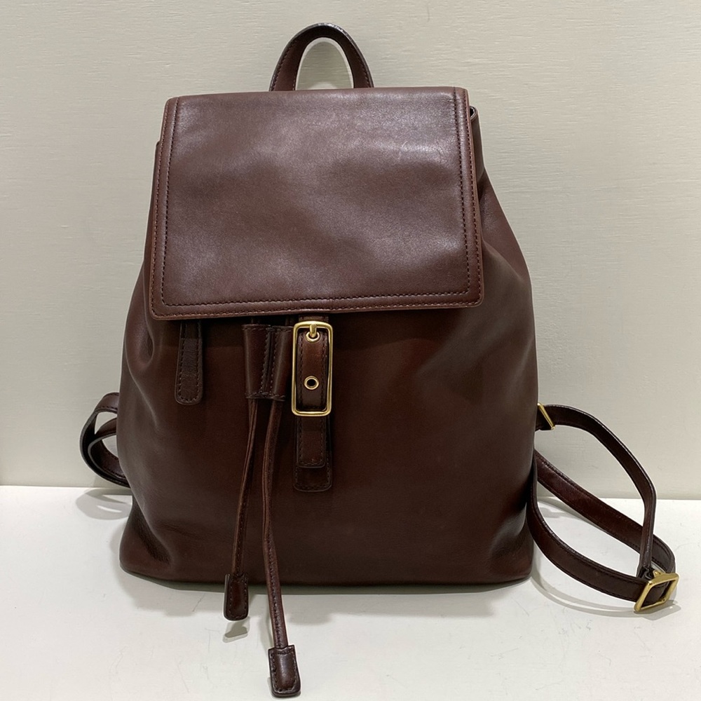 COACH (VTG) (#9827) “Legacy” Brown Leather Drawstring Backpack